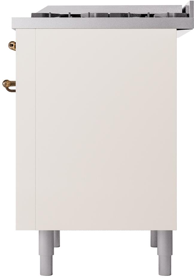 ILVE Nostalgie II 36-Inch Dual Fuel Freestanding Range in Antique White with Bronze Trim (UP36FNMPAWB)