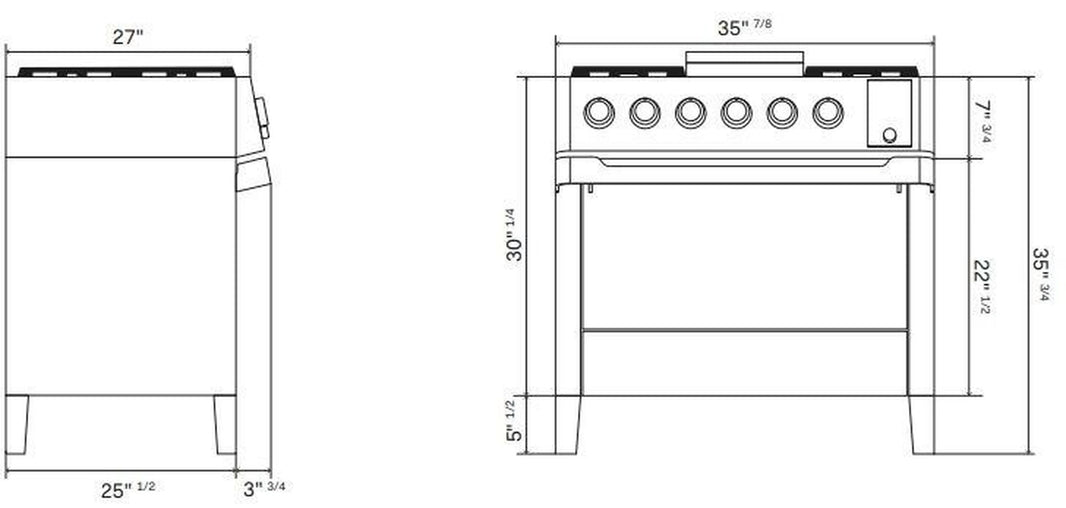 ILVE Panoramagic 36-Inch Freestanding Dual Fuel Range in Stainless Steel (UPM09DFS3SS)