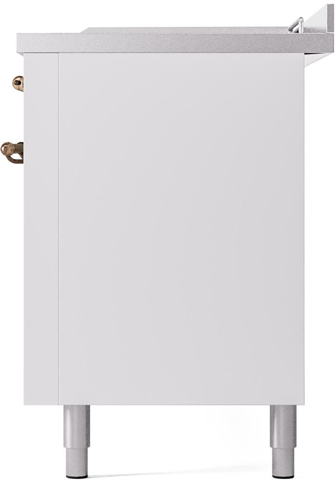 ILVE Nostalgie II 60-Inch Dual Fuel Freestanding Range in White with Bronze Trim (UP60FSNMPWHB)