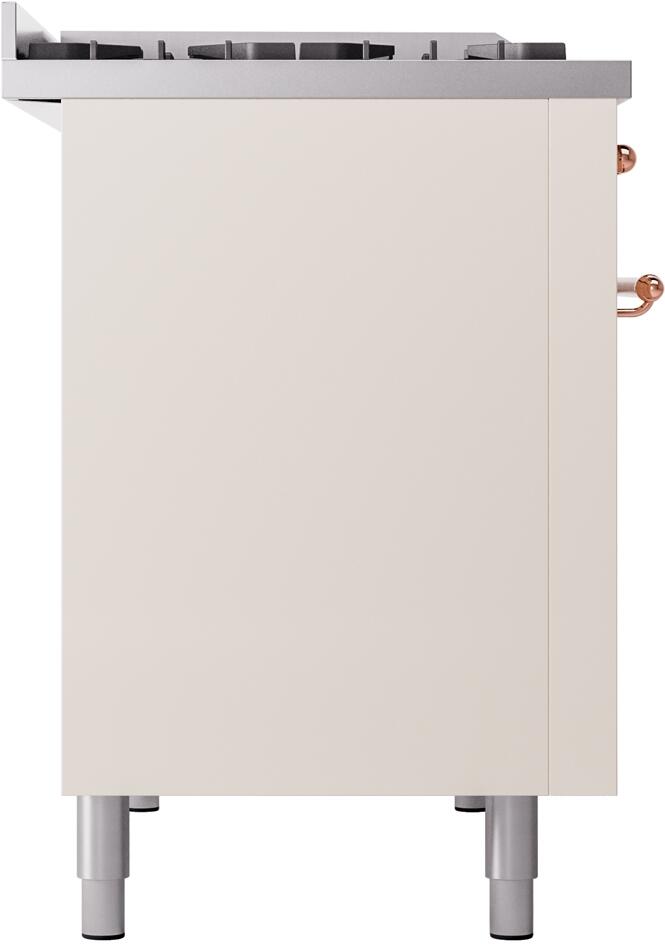 ILVE Nostalgie II 48-Inch Dual Fuel Freestanding Range in Antique White with Copper Trim (UP48FNMPAWP)