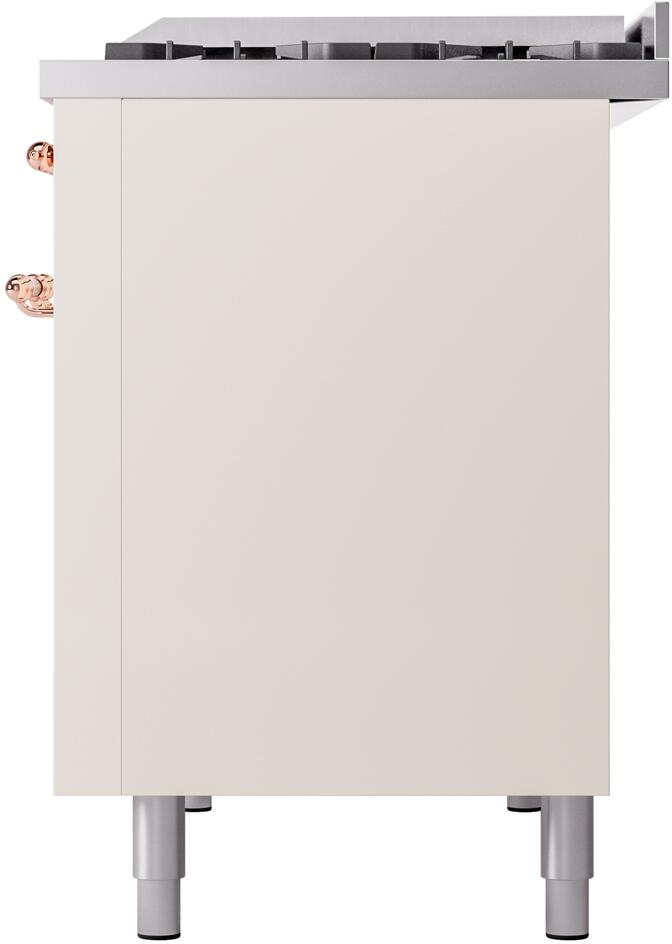 ILVE Nostalgie II 48-Inch Dual Fuel Freestanding Range in Antique White with Copper Trim (UP48FNMPAWP)