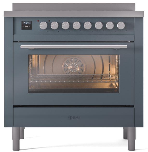 ILVE Professional Plus II 36-Inch Induction Range in Blue Grey (UPI366WMPBG)