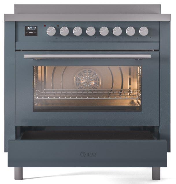 ILVE Professional Plus II 36-Inch Induction Range in Blue Grey (UPI366WMPBG)