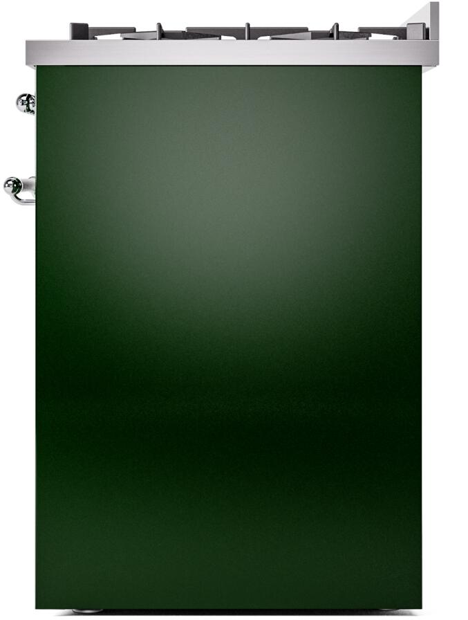 ILVE Nostalgie II 30-Inch Dual Fuel Freestanding Range in Emerald Green with Chrome Trim (UP30NMPEGC)