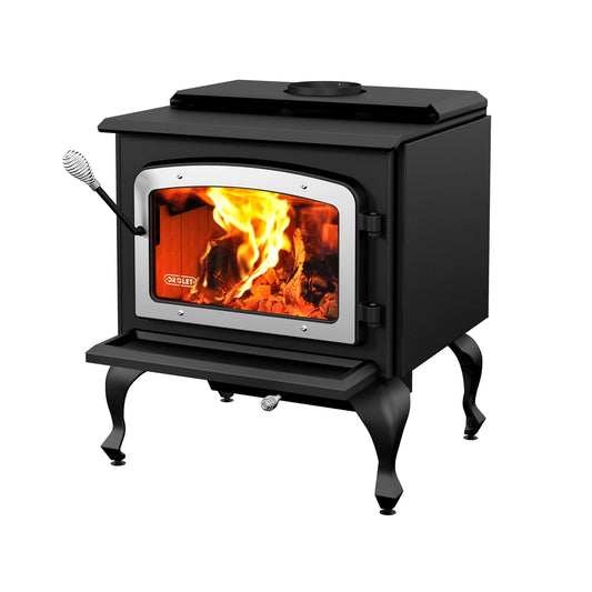 Drolet Escape 1800 Wood Stove On Legs w/ Brushed Nickel Door (DB03112)