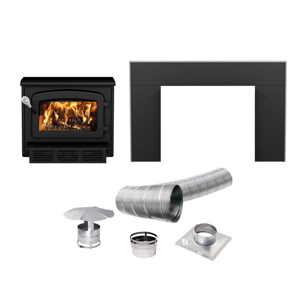 Drolet Escape 1800-I Wood Insert Fireplace W/ Trio 35' (DB03128K)