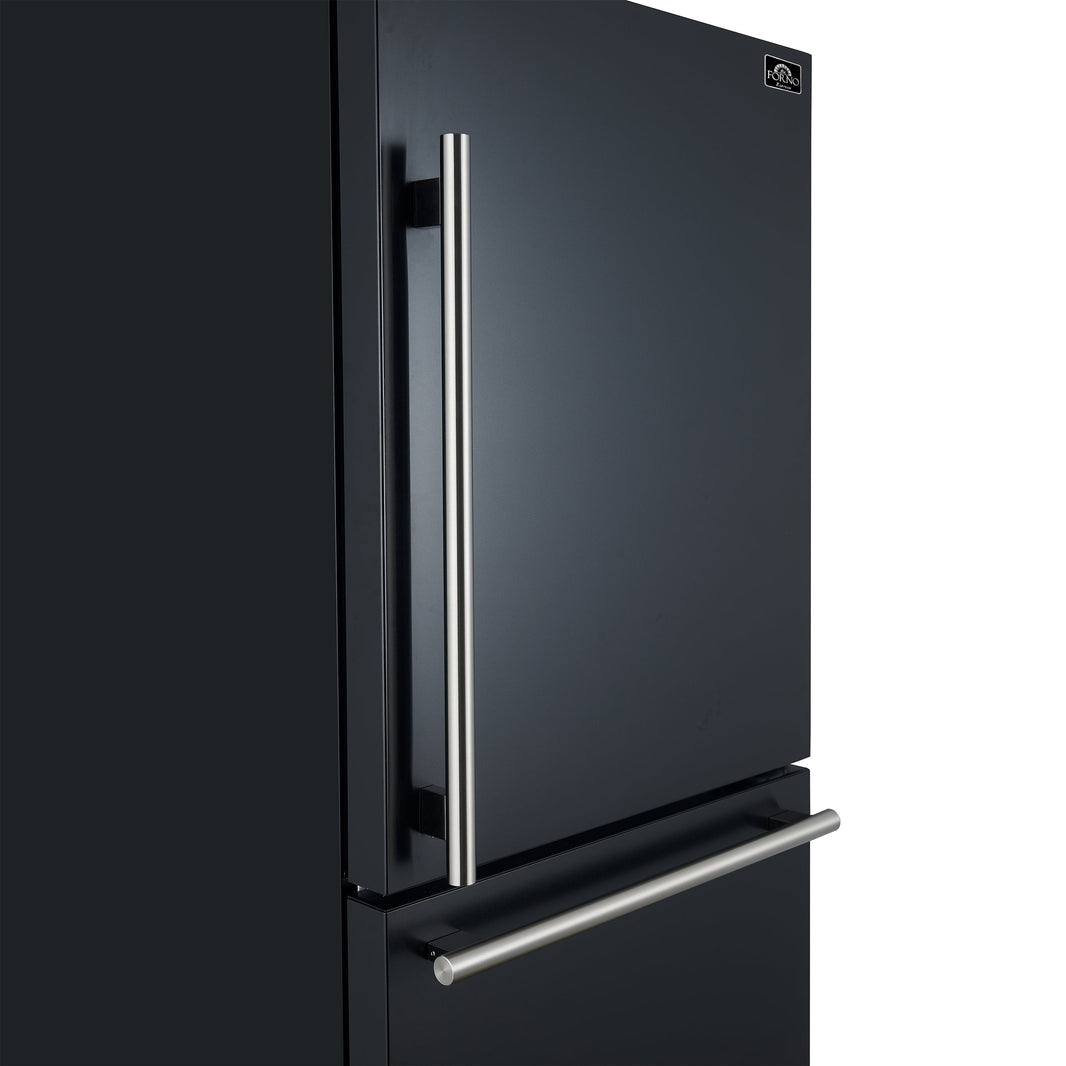 Forno Milano Espresso 31-Inch 17.2 cu. ft. Bottom Freezer Right Swing Door Refrigerator in Black (FFFFD1785-31BLK)