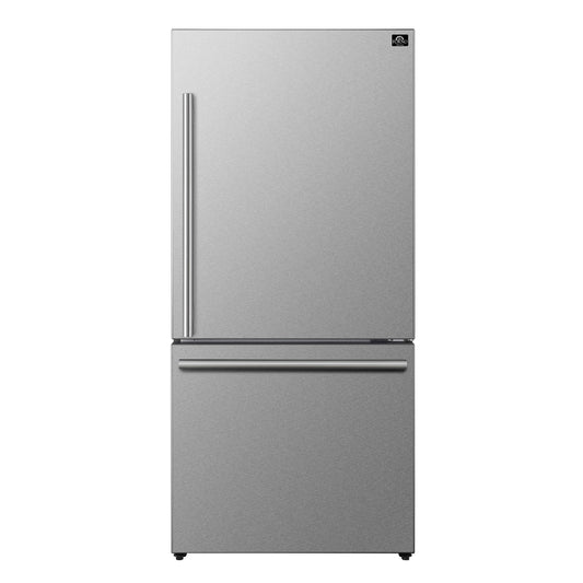 Forno Milano Espresso 31-Inch 17.2 cu. ft. Bottom Freezer Right Swing Door Refrigerator in Stainless Steel (FFFFD1785-31S)