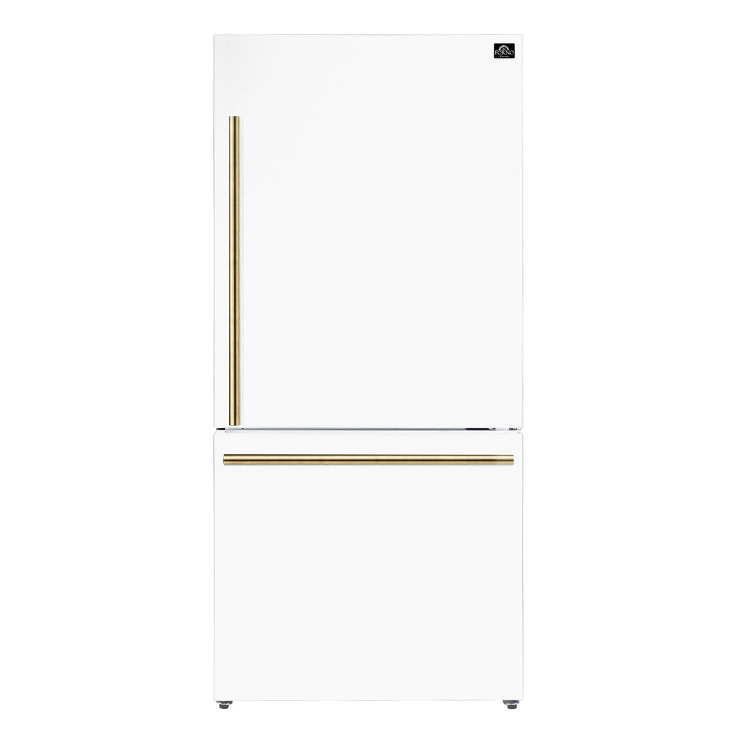 Forno Milano Espresso 31-Inch 17.2 cu. ft. Bottom Freezer Right Swing Door Refrigerator in White (FFFFD1785-31WHT)