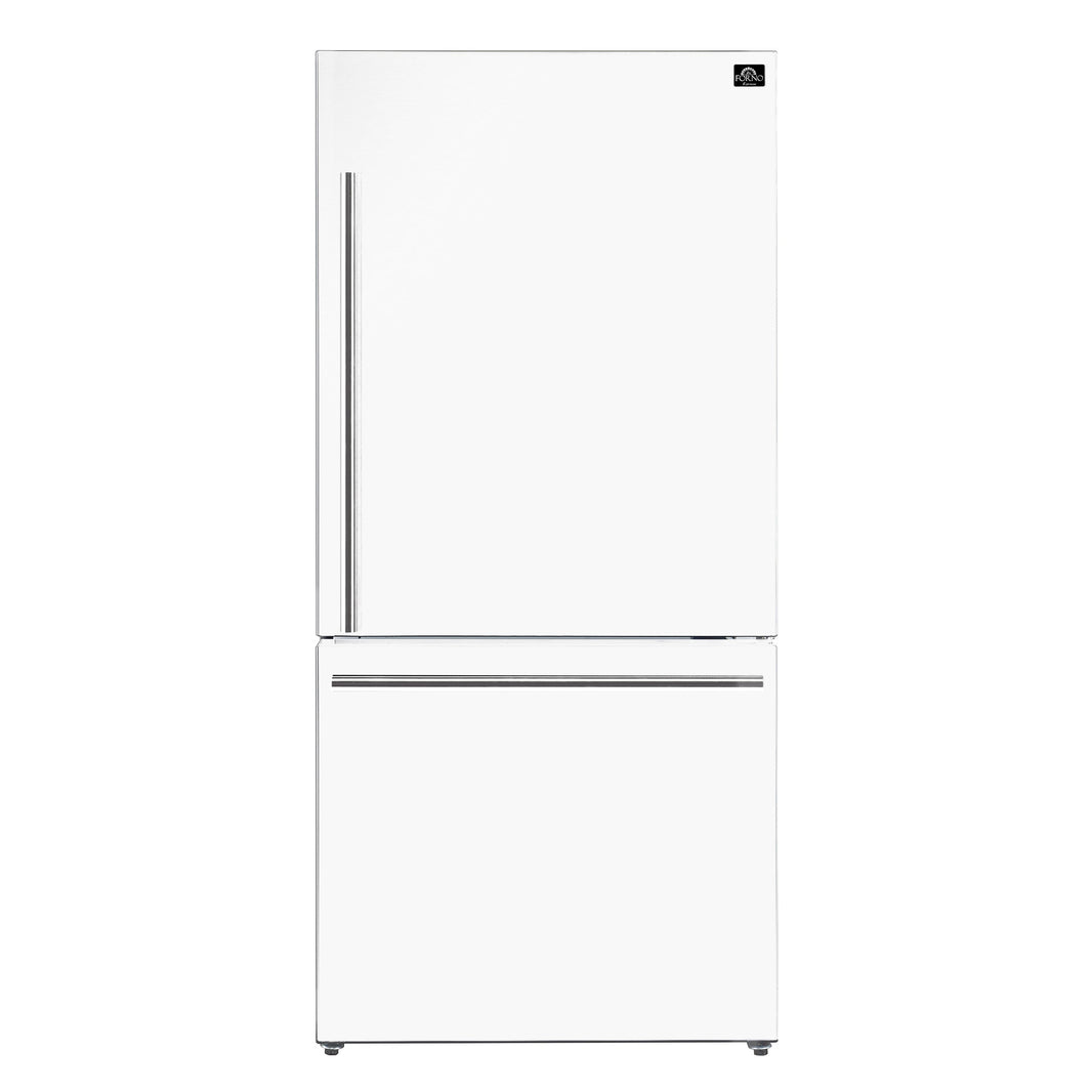 Forno Milano Espresso 31-Inch 17.2 cu. ft. Bottom Freezer Right Swing Door Refrigerator in White (FFFFD1785-31WHT)