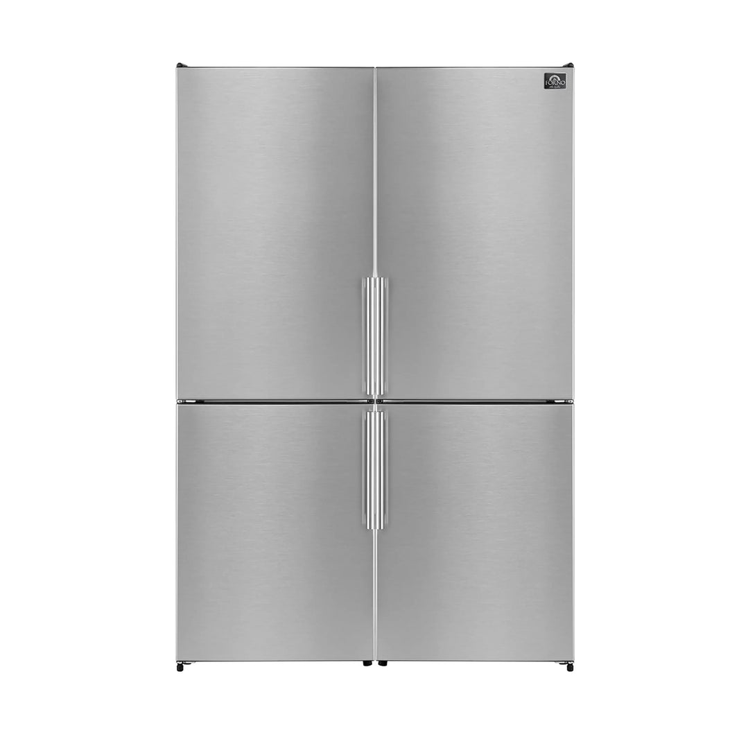 Forno Guardia 46.8-Inch 21.6 cu.ft.  Side-by-Side Bottom Freezer Refrigerator in Stainless Steel (FFFFD1778-48)