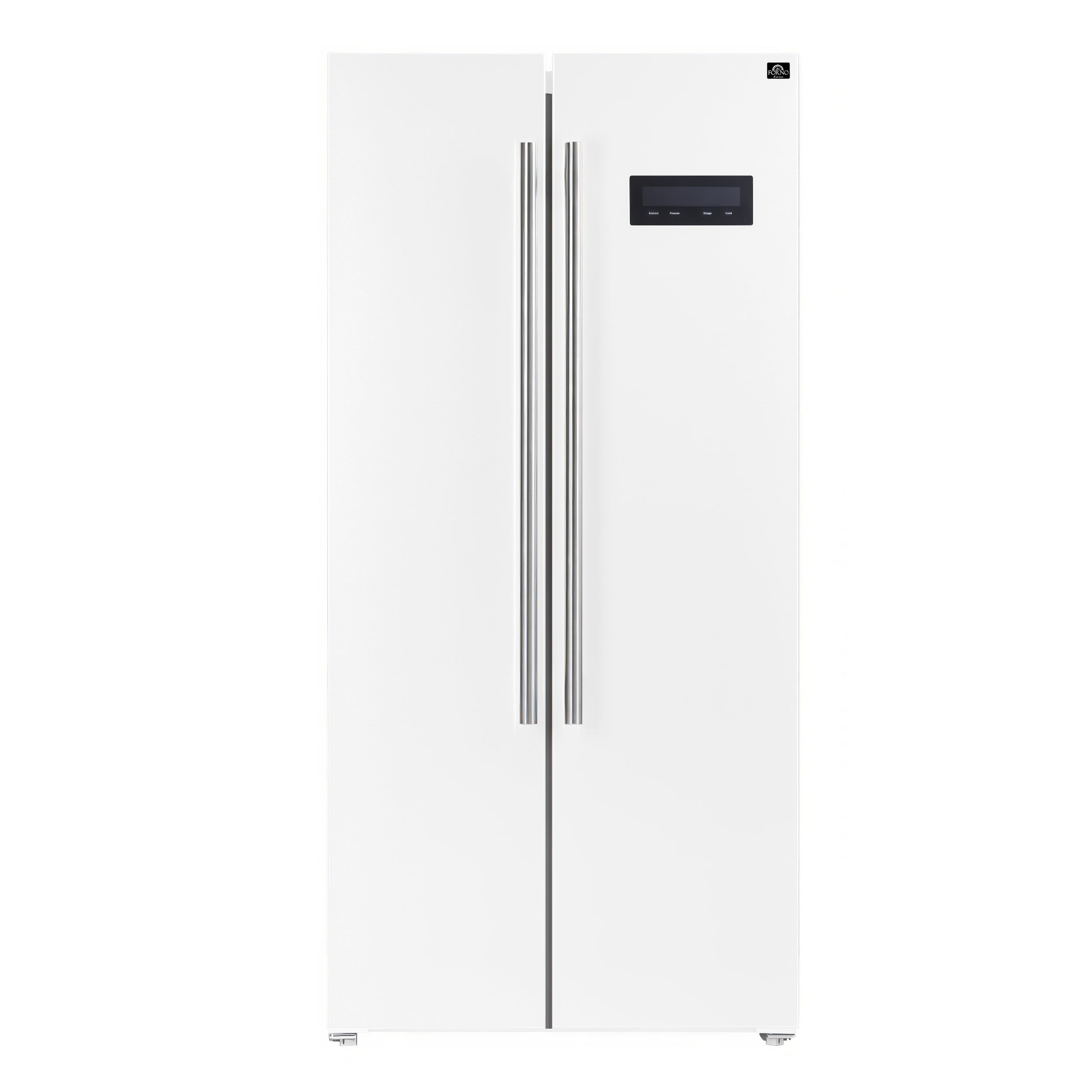 Forno Salerno Espresso 33-inch Side-by-Side 15.6 Cu.Ft. Refrigerator in White with Stainless Steel Handle (FFRBI1805-33BWHT)