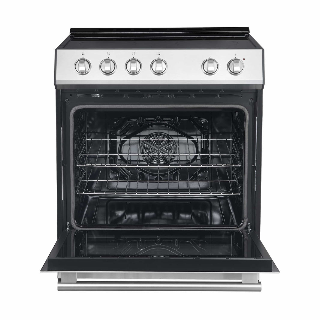 Forno Leonardo Espresso 30-Inch Electric Range with 5.0 cu. Ft. Electric Oven in Stainless Steel with Brass Trim (FFSEL6012-30)