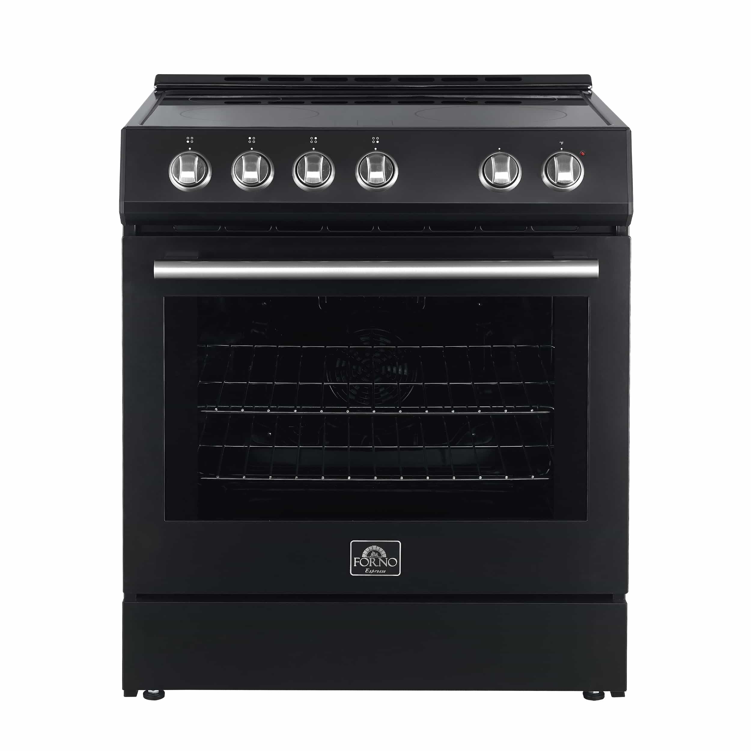 Forno Leonardo Espresso 30-Inch Electric Range with 5.0 cu. Ft. Electric Oven in Black with Stainless Steel Trim (FFSEL6012-30BLK)