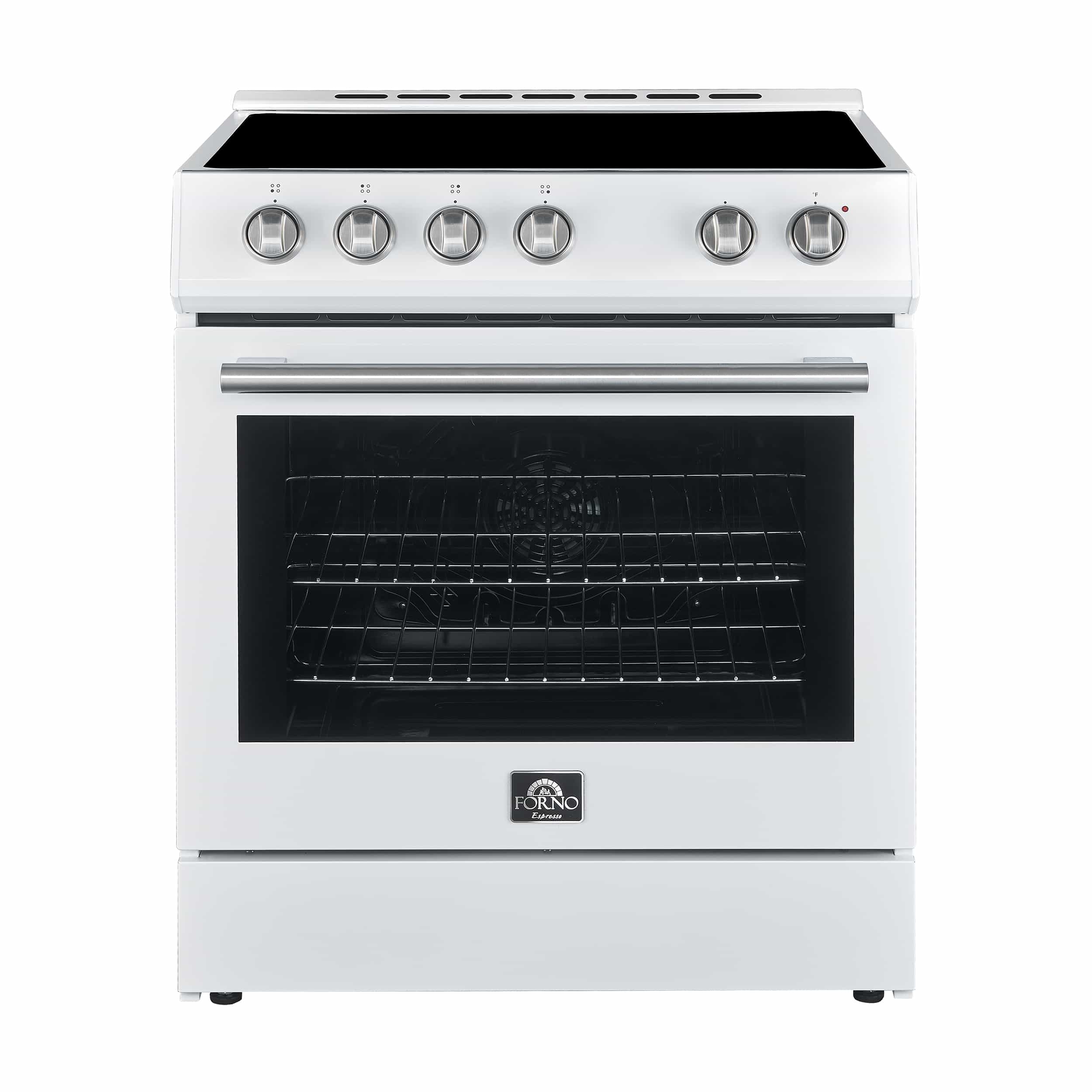 Forno Leonardo Espresso 30-Inch Electric Range with 5.0 cu. Ft. Electric Oven in White in Stainless Steel Trim (FFSEL6012-30WHT)