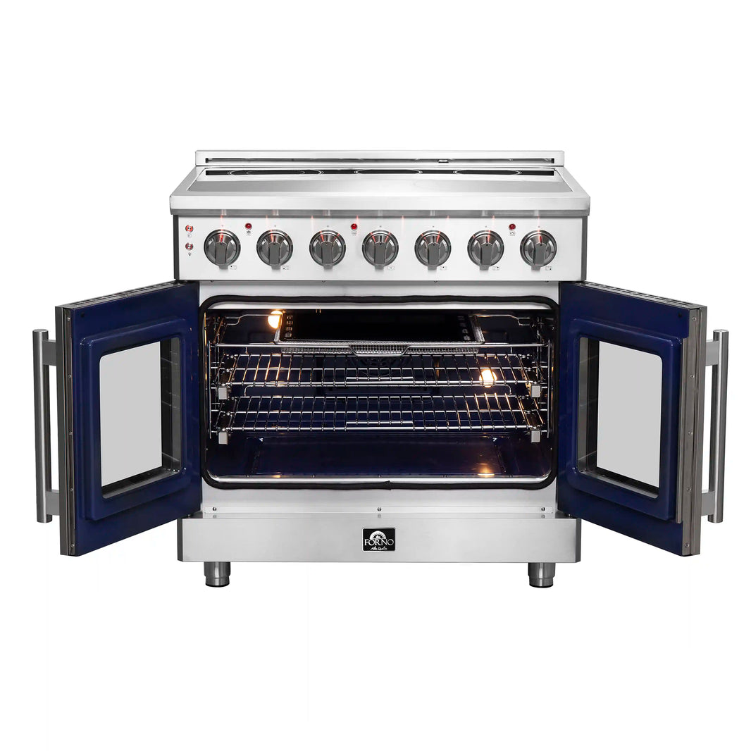 Forno Massimo 36-Inch Freestanding French Door Electric Range in Stainless Steel (FFSEL6955-36)