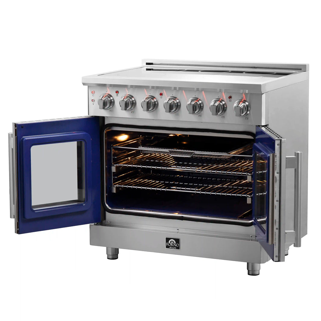 Forno Massimo 36-Inch Freestanding French Door Electric Range in Stainless Steel (FFSEL6955-36)