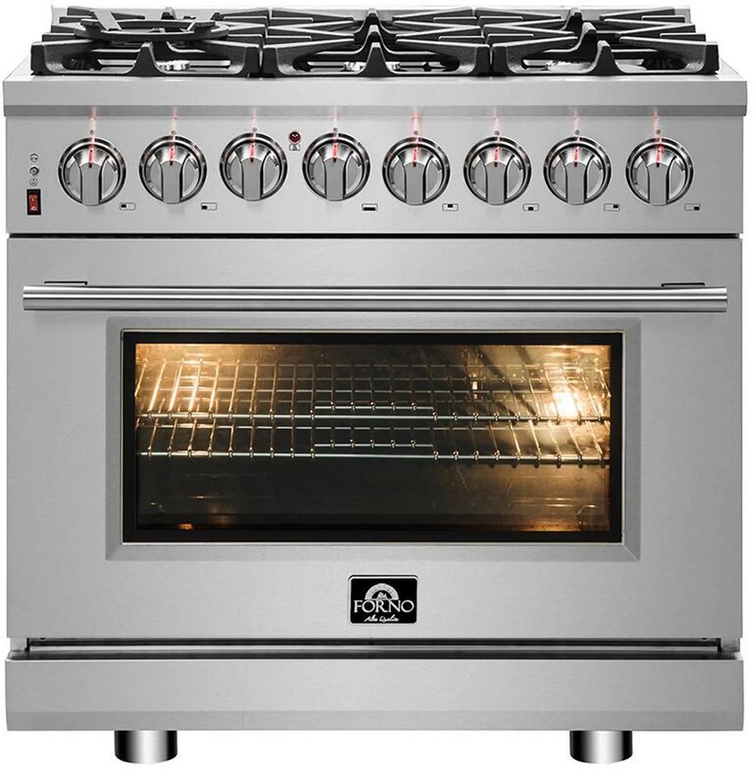 Forno Massimo 36-Inch Dual Fuel Range in Stainless Steel (FFSGS6125-36)