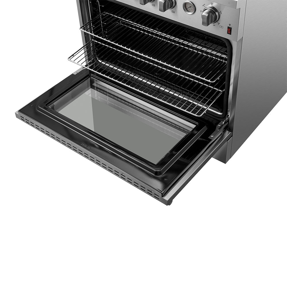 Forno Marco 36-Inch Gas Range 6 Gas Burners, 5.36 cu.ft. Convection Oven and Temperature Gauge in Stainless Steel (FFSGS6277-36)