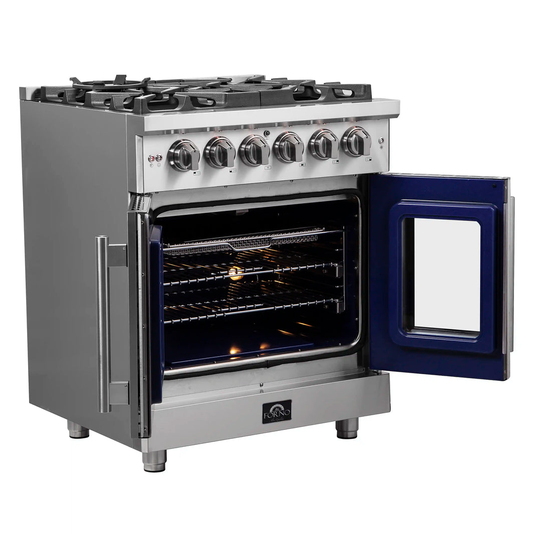 Forno Massimo 30-Inch French Door Gas Range in Stainless Steel (FFSGS6439-30)