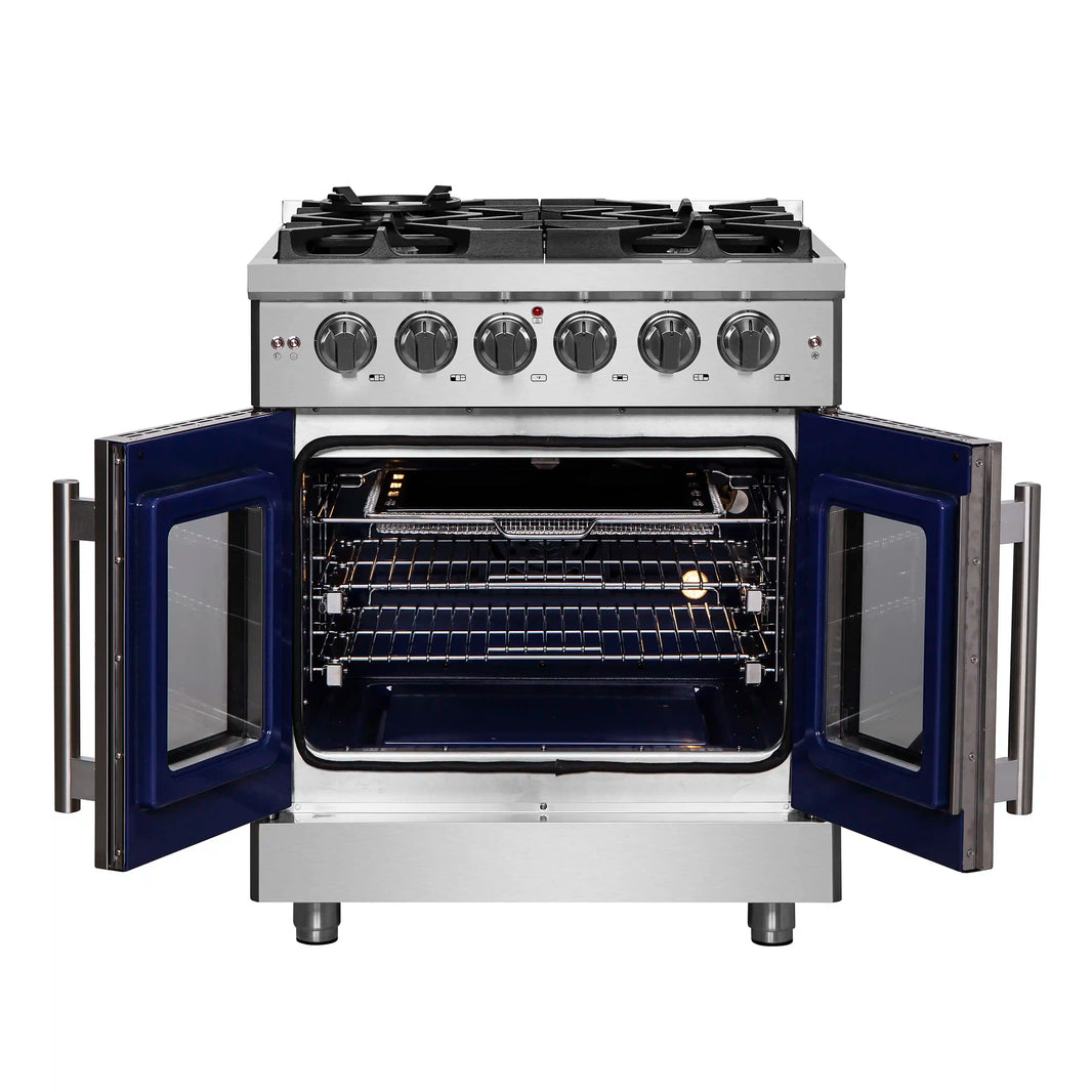 Forno Massimo 30-Inch French Door Gas Range in Stainless Steel (FFSGS6439-30)