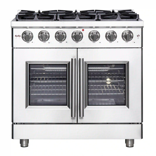 Forno Massimo 36-Inch French Door Gas Range in Stainless Steel (FFSGS6439-36)