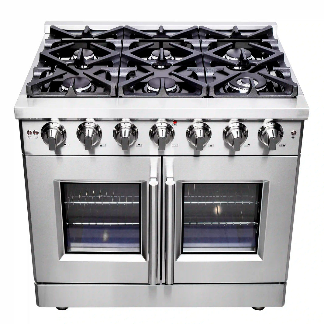 Forno Massimo 36-Inch French Door Gas Range in Stainless Steel (FFSGS6439-36)