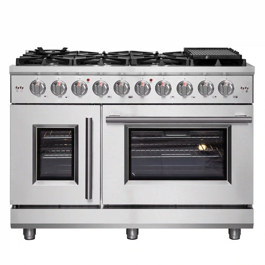 Forno Massimo 48-Inch French Door Gas Range in Stainless Steel (FFSGS6439-48)