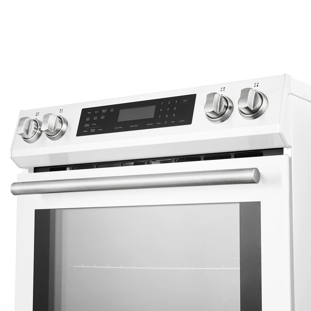 Forno Espresso Donatello 30-Inch Slide-In Induction Range in White with Stainless Steel Handle (FFSIN0905-30WHT)