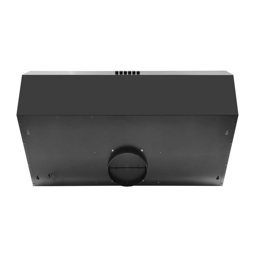 Forno Bari Espresso 30-Inch 400 CFM Under Cabinet Range Hood in Black with Brass Handle (FRHUC5255-30BLK)