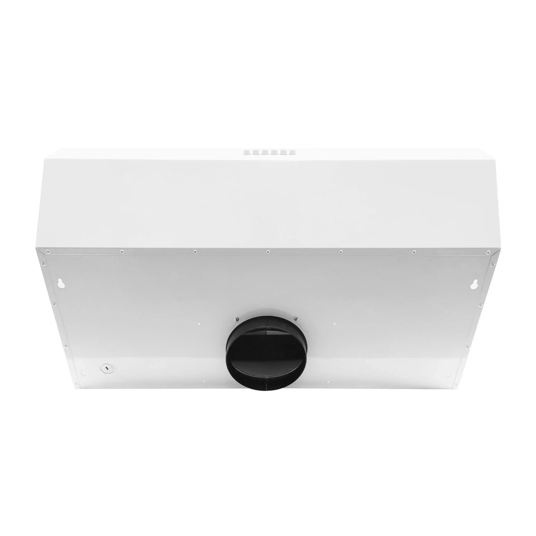 Forno Bari Espresso 30-Inch 400 CFM Under Cabinet Range Hood in White with Brass Handle (FRHUC5255-30WHT)