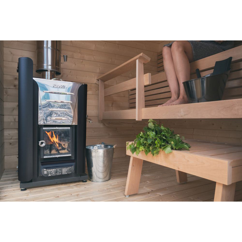 Harvia PRO 20 ES 24.1kW, Wood Sauna Stove w/ Water Tank (WK200ES)