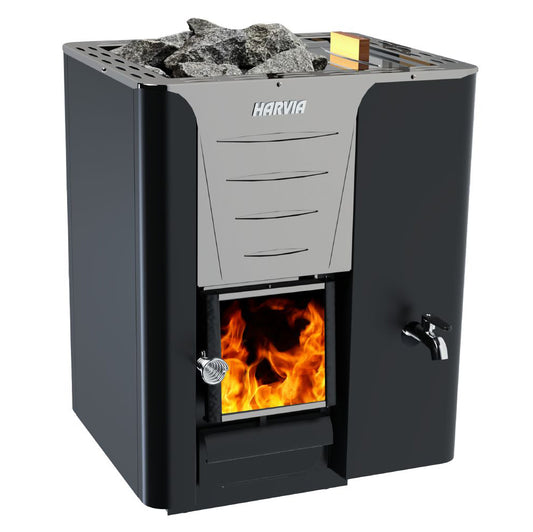 Harvia PRO 20 RS 24.1kW, Sauna Wood Stove w/ Water Tank (WK200RS)