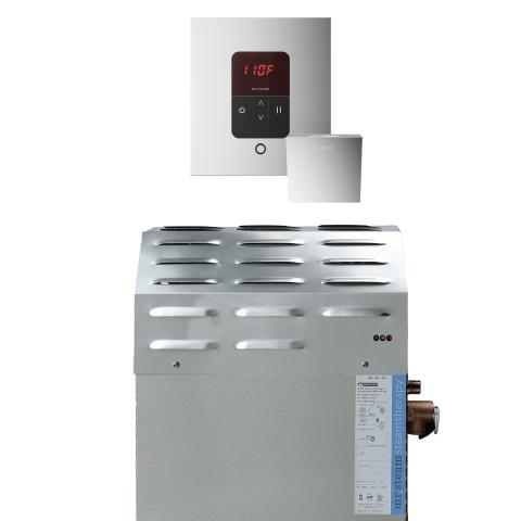 Mr.Steam Super iTempo 10kW Steam Shower Generator Package with iTempo Control in Square, Polished Chrome