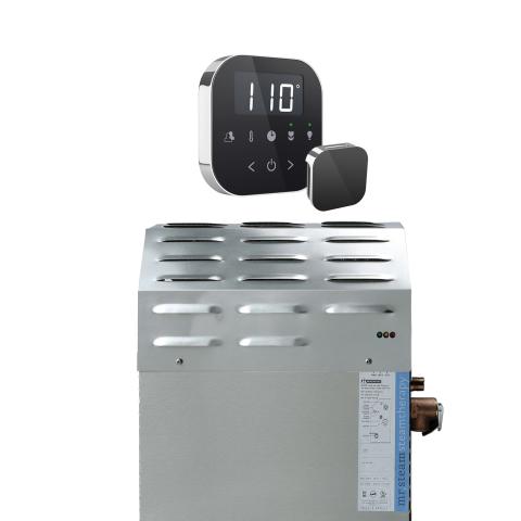 Mr.Steam Super AirTempo 12kW Steam Shower Generator Package with AirTempo Control in Black, Polished Chrome