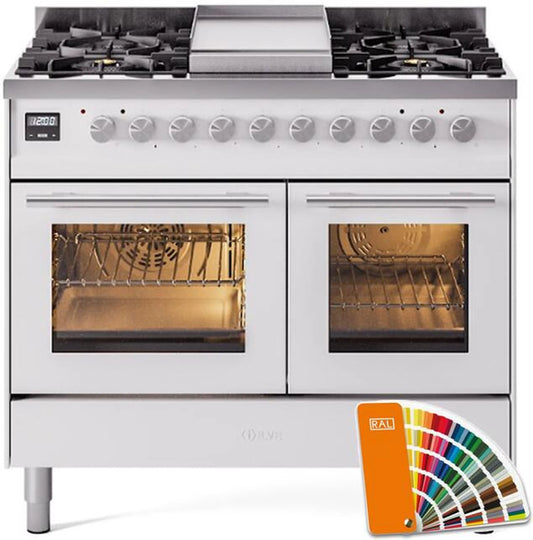 ILVE Professional Plus II 40-Inch Freestanding Dual Fuel Range with 6 Sealed Burner in Custom RAL (UPD40FWMPRA)