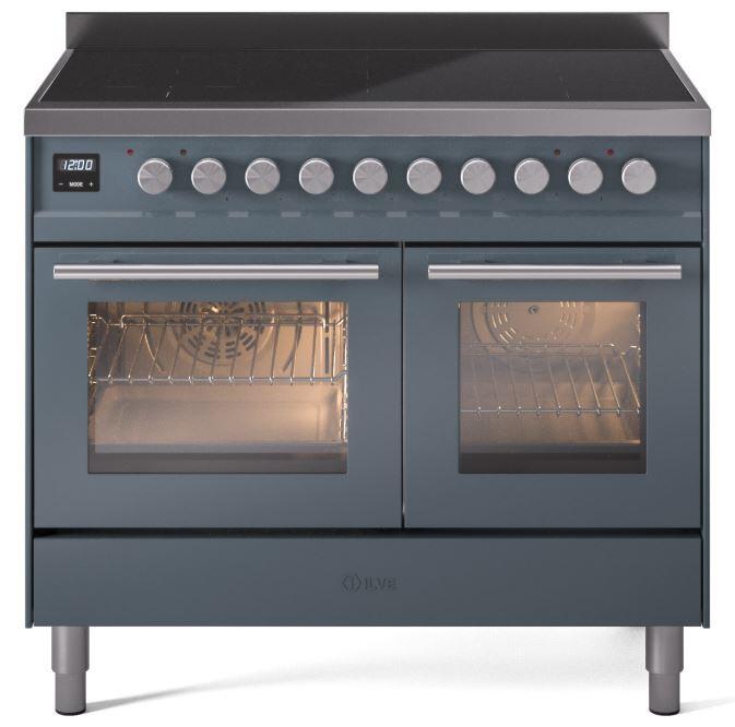 ILVE Professional Plus II 40-Inch Induction Range in Blue Grey (UPDI406WMPBG)