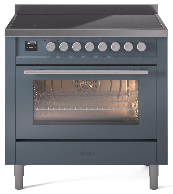 ILVE Professional Plus II 36-Inch Induction Range in Blue Grey (UPI366WMPBG)