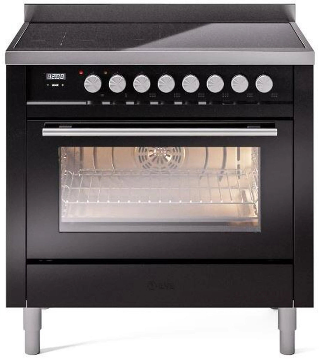 ILVE Professional Plus II 36-Inch Induction Range in Glossy Black (UPI366WMPBK)