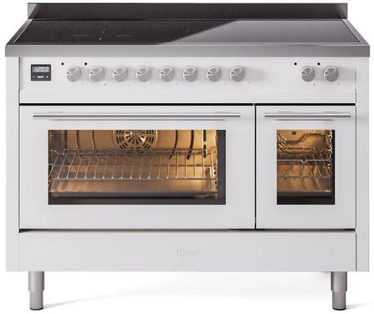 ILVE Professional Plus II 48-Inch Induction Range in White (UPI486WMPWH)