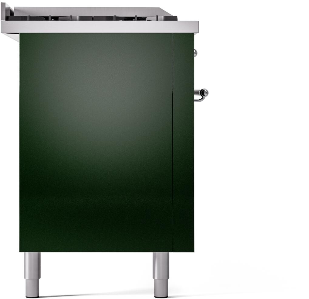 ILVE Nostalgie II 60-Inch Dual Fuel Freestanding Range in Emerald Green with Chrome Trim (UP60FSNMPEGC)