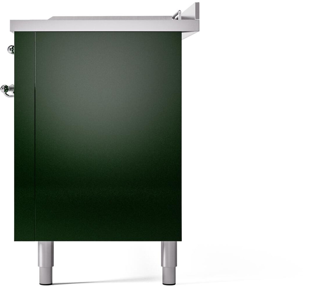 ILVE Nostalgie II 60-Inch Dual Fuel Freestanding Range in Emerald Green with Chrome Trim (UP60FSNMPEGC)