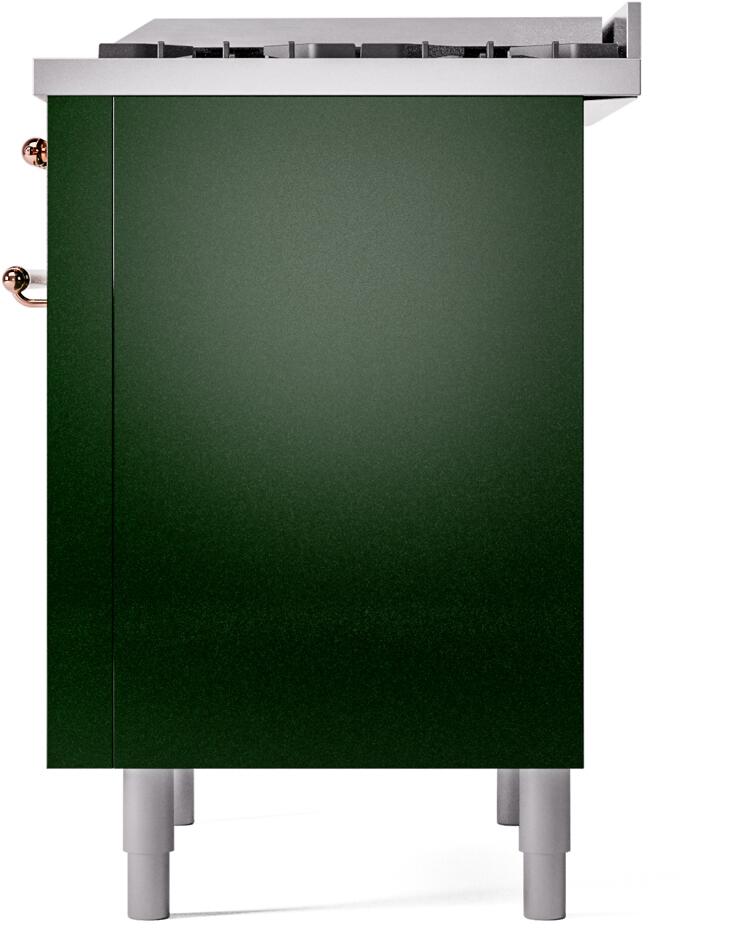 ILVE Nostalgie II 36-Inch Dual Fuel Freestanding Range in Emerald Green with Copper Trim (UP36FNMPEGP)