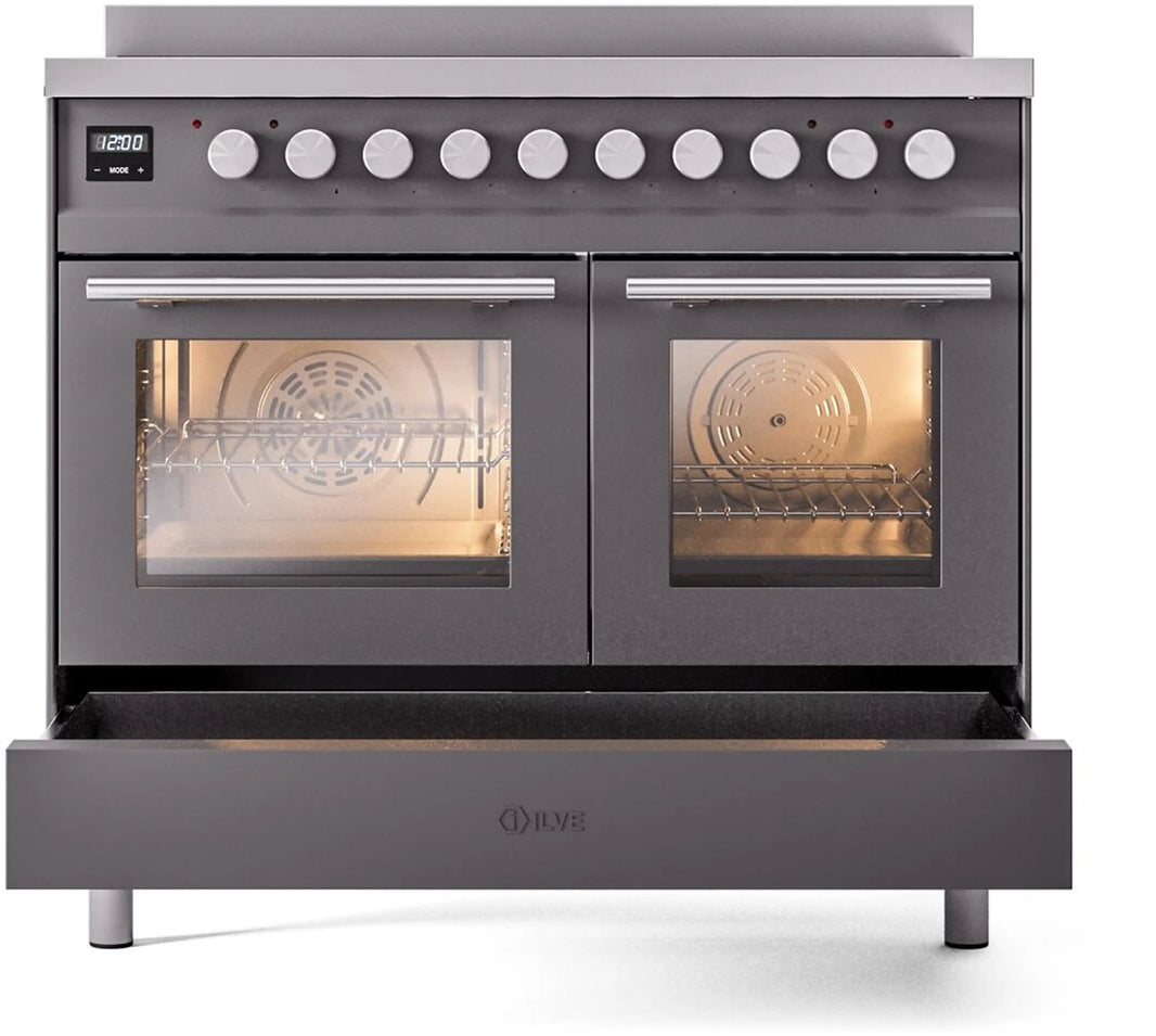 ILVE Professional Plus II 40-Inch Induction Range in Matte Graphite (UPDI406WMPMG)