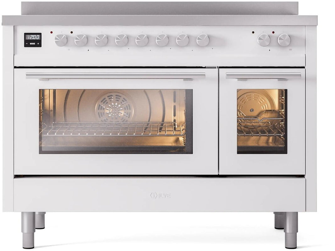 ILVE Professional Plus II 48-Inch Induction Range in White (UPI486WMPWH)