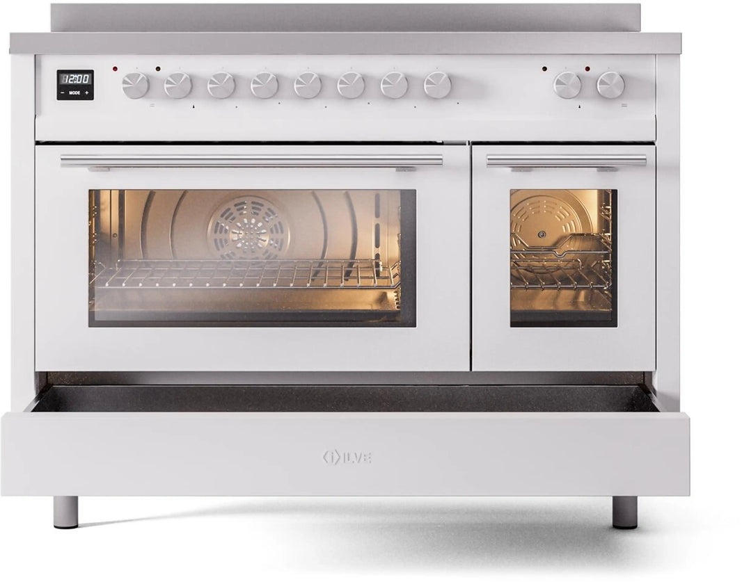 ILVE Professional Plus II 48-Inch Induction Range in White (UPI486WMPWH)