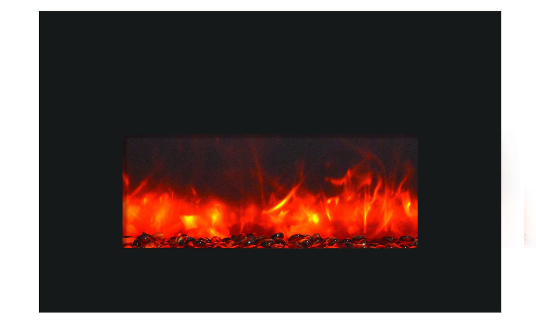 Amantii 26" Small Insert Electric Fireplace INSERT-26-3825-BG with Black Glass Surround