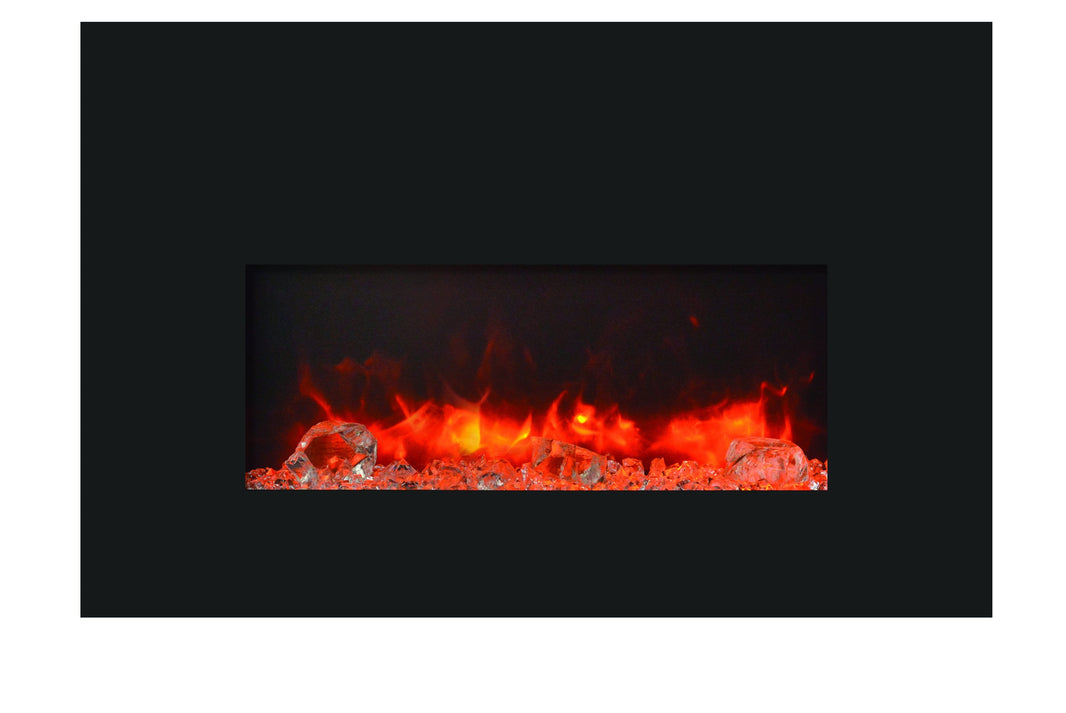 Amantii 26" Small Insert Electric Fireplace INSERT-26-3825-BG with Black Glass Surround