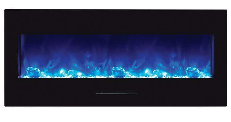 Amantii 50" Glass Front Flush/Wall Mount Electric Fireplace WM-FM-50-BG-NOLOG