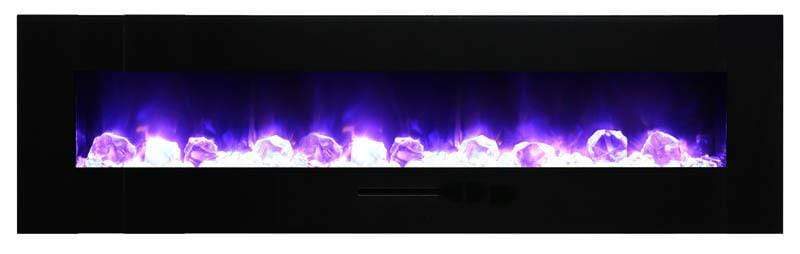 Amantii 50" Glass Front Flush/Wall Mount Electric Fireplace WM-FM-50-BG-NOLOG